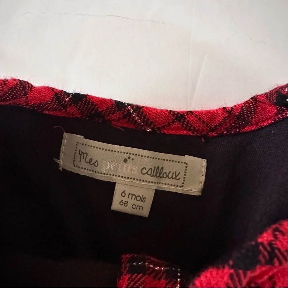 Mes Petites Cailloux Plaid Bubble Short Set